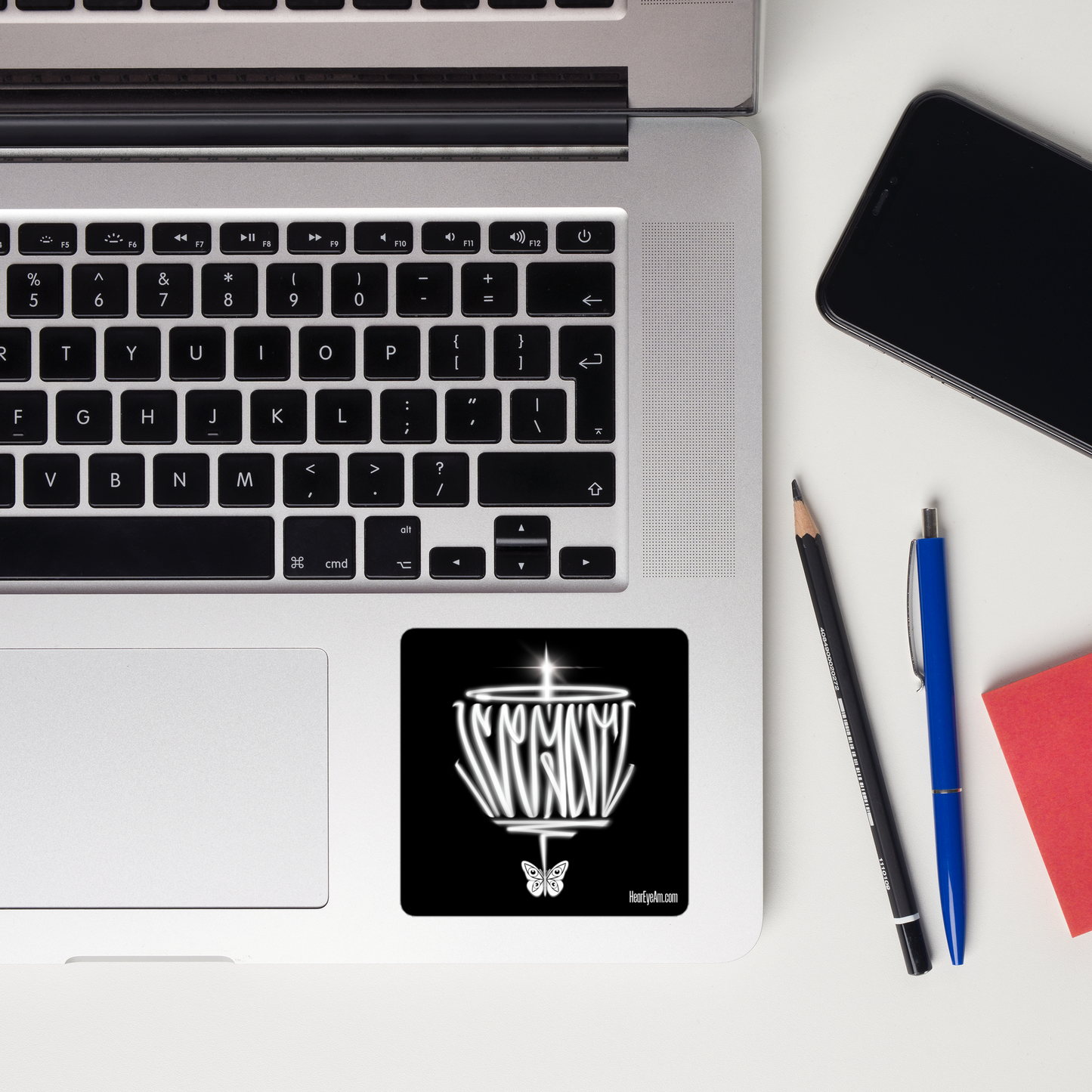 HearEyeAm Sticker (Single Slap) | Ceynt NYC | EyeF.L.Y Handstyle Sticker