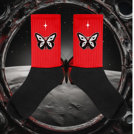 HearEyeAm | EyeF.L.Y Crew Socks (Red)