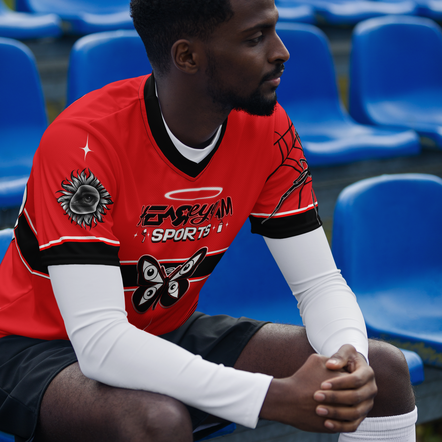 HearEyeAm | EyeF.L.Y Elite Soccer/Football Jersey/Kit (Away Red)