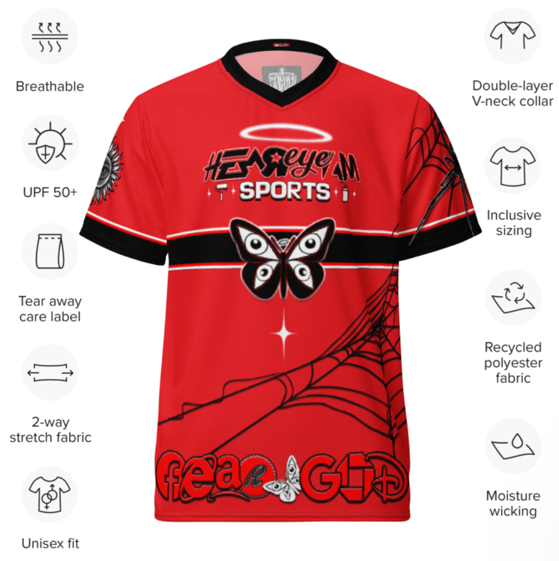 HearEyeAm | EyeF.L.Y Elite Soccer/Football Jersey/Kit (Away Red)