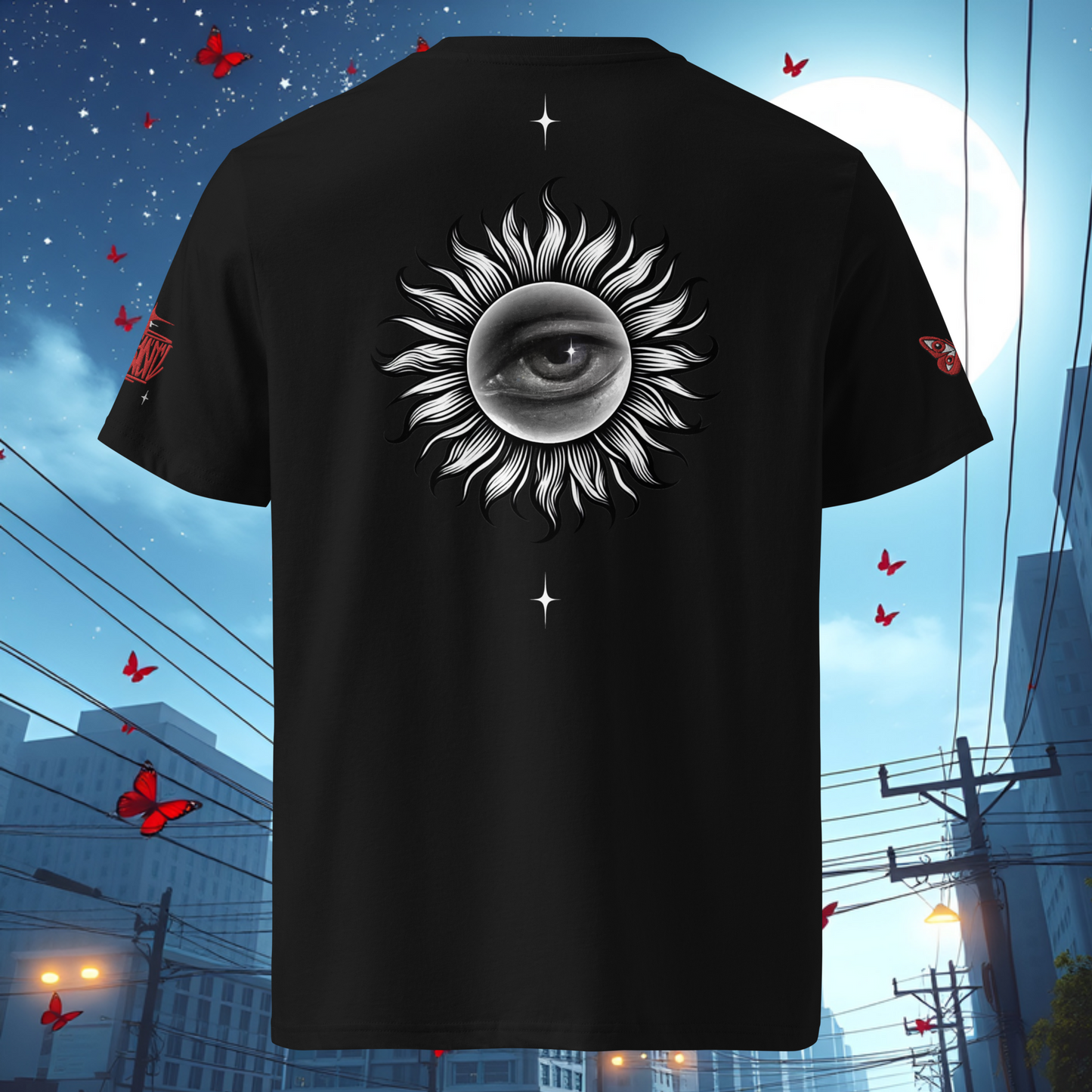 HearEyeAm | EyeF.L.Y 100% Organic Cotton (Embroidered/Printed) Timeless T-shirt (Black & White)