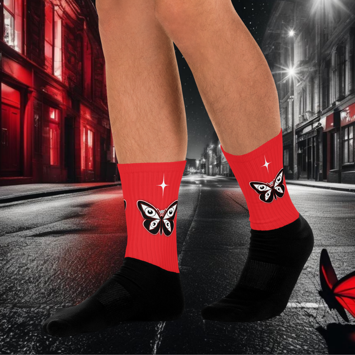 HearEyeAm | EyeF.L.Y Crew Socks (Red)