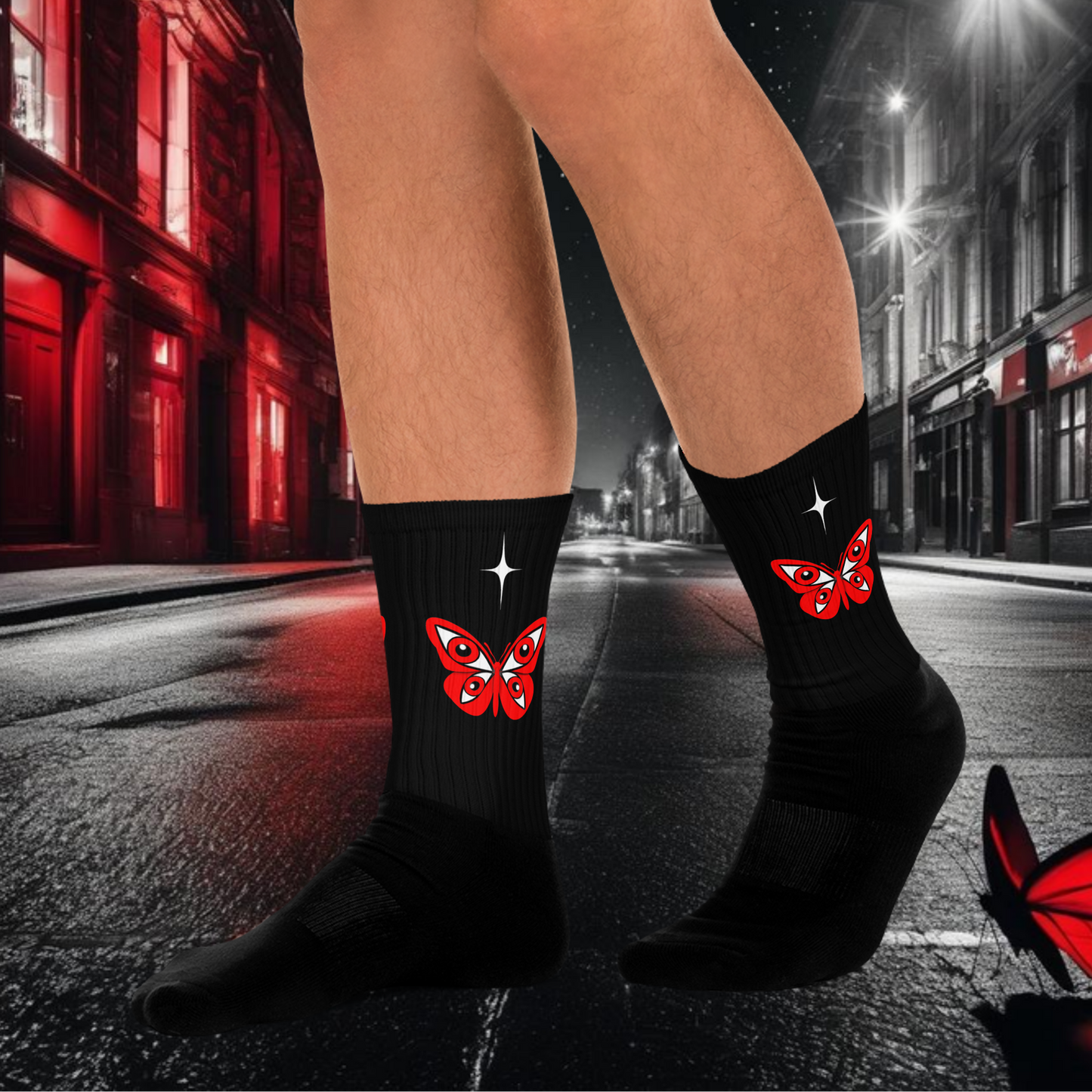 HearEyeAm | EyeF.L.Y Crew Socks (Black)