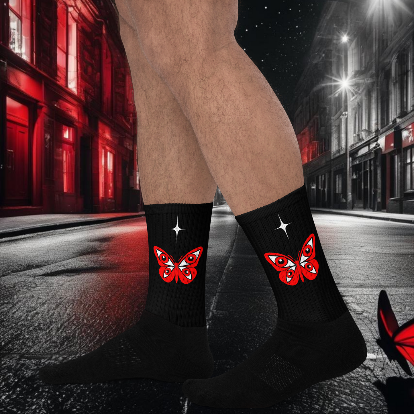 HearEyeAm | EyeF.L.Y Crew Socks (Black)