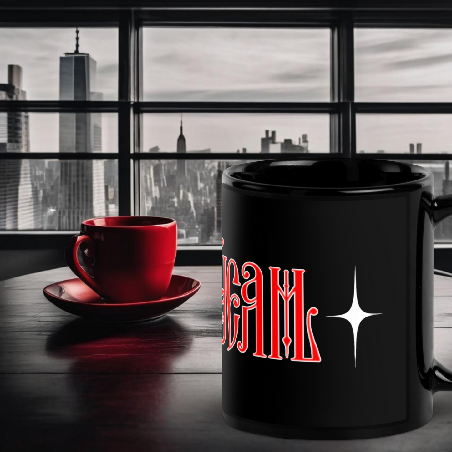 HearEyeAm Black/Red Classic Glossy Mug