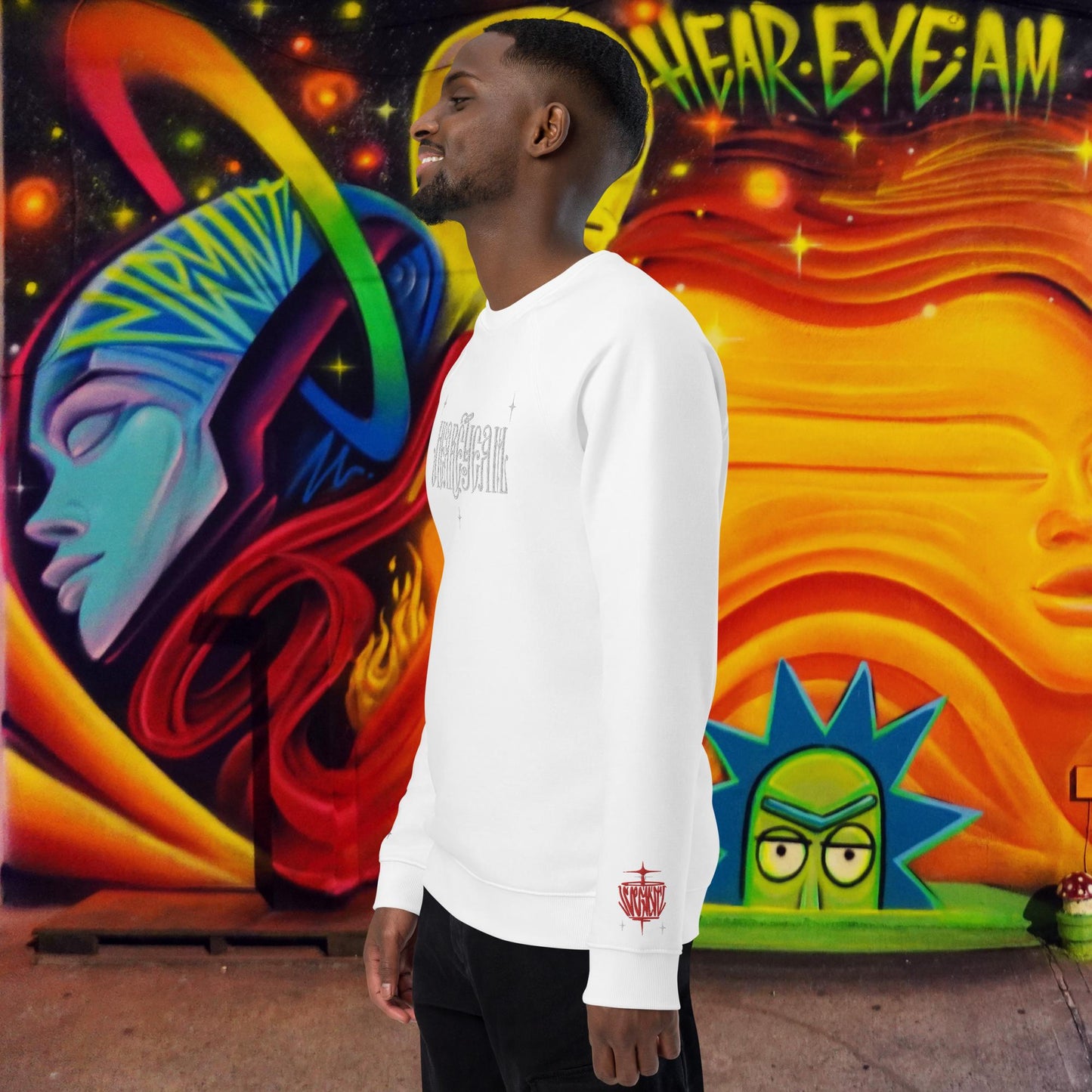 HearEyeAm | EyeF.L.Y 100% Organic Cotton Embroidered & Printed Pull Over SoulShirt (Black & White)